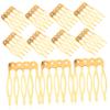 DIY Gold-Colored Metal Hair Combs, 50 Pieces, Five-Prong view 1