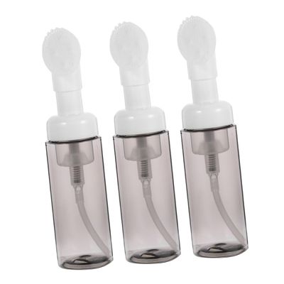 Healeved 3-Pack 60 ml Plastic Bottles, 100 ml PET Foam Dispensers with Fine Foam and Removable Brush for Travel and Facial Care