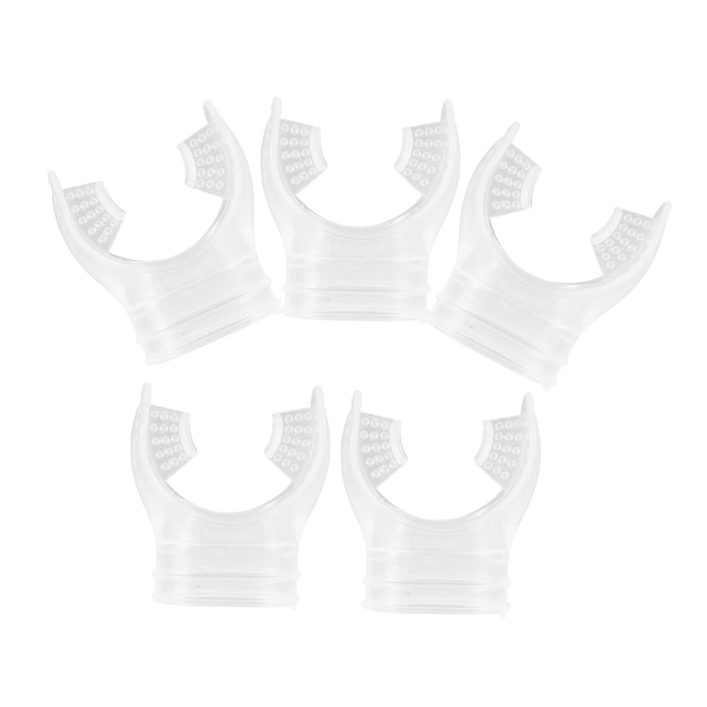 BIUDECO 5-Piece Transparent Plastic Diving Mouthpiece Set for Adults