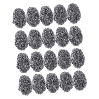 Pot Scrubbers, 20-Pack, Stainless Steel, Silver Metal Scouring Pads