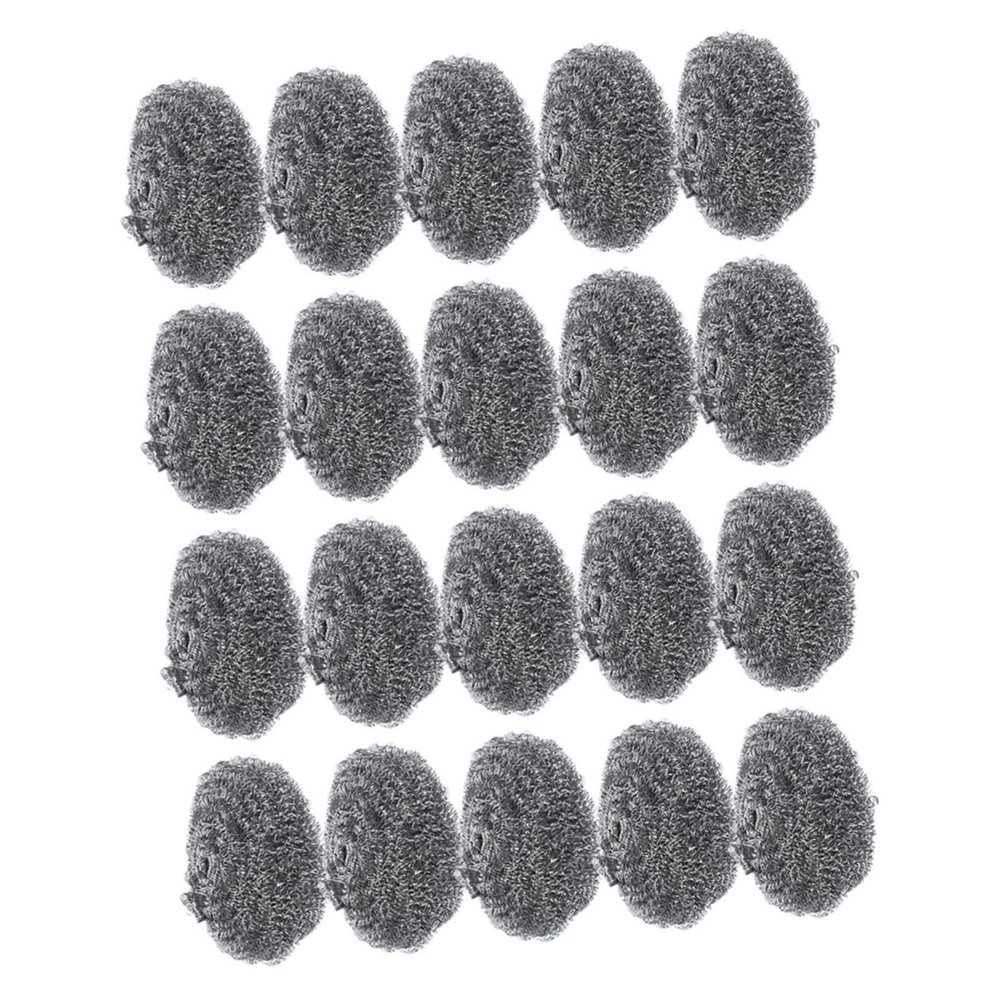 Pot Scrubbers, 20-Pack, Stainless Steel, Silver Metal Scouring Pads
