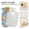 2-Liter Hot Water Bottle with Velvet Cover, Cute Cartoon Flowers view 3
