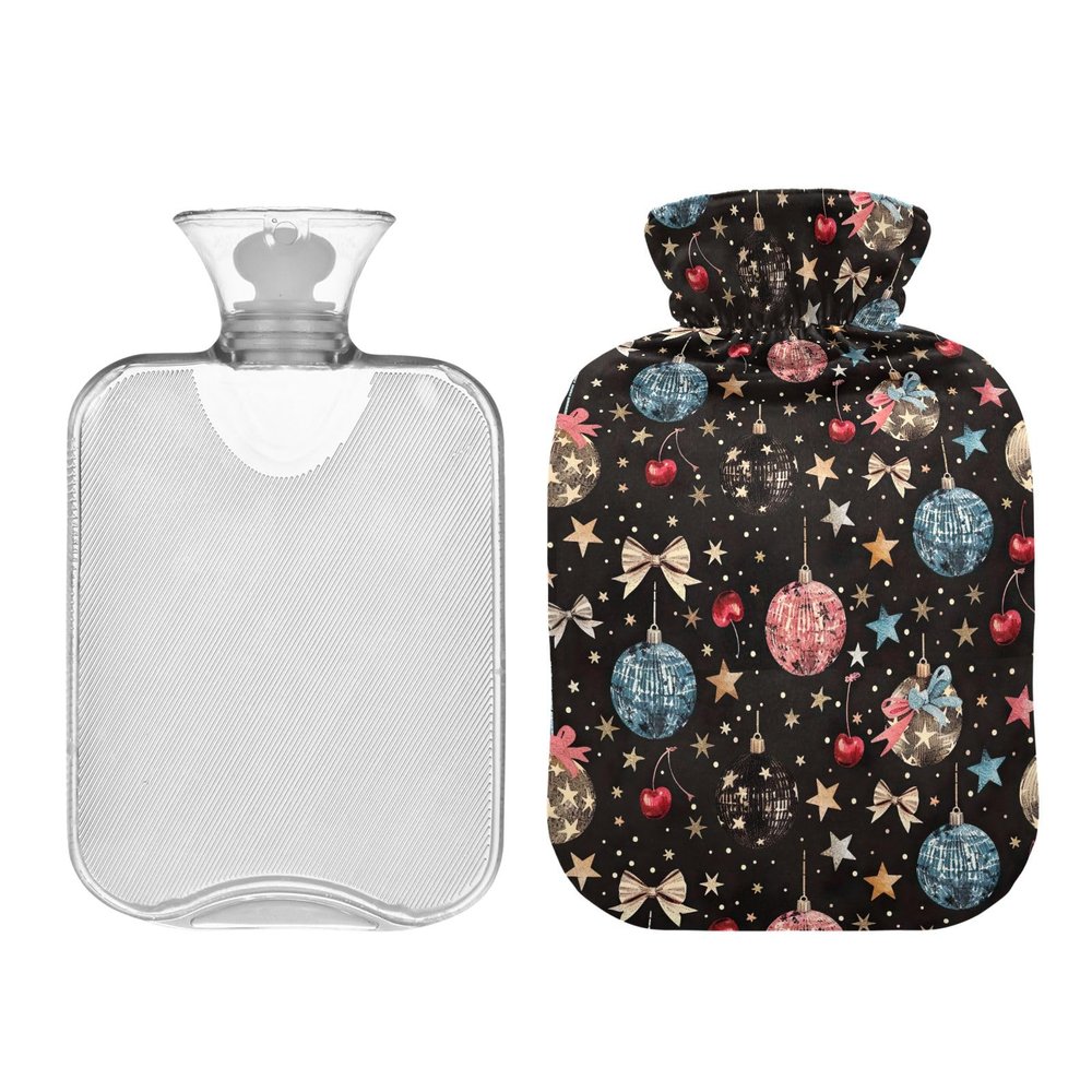 Bright Lights and Stars Hot Water Bottle with Soft Cover, 1 L