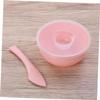 Baluue Pink 3-in-1 Plastic Mask Mixing Tool Set with Bowl, Stick, and Lid view 2