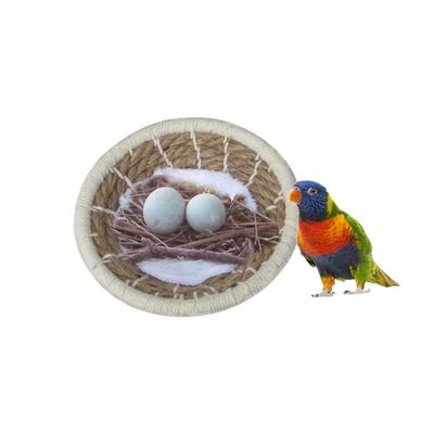 Kisangel Handwoven Natural Straw Bird Nest for Parrots and Budgerigars