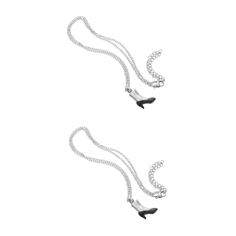 Lurrose 2-Piece Dog Ashes Urn Necklace Pet Memorial Pendant
