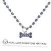 BUGUUYO Bone Rhinestone Pet Necklace, Adjustable Chain, Blue view 3