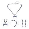 BUGUUYO Bone Rhinestone Pet Necklace, Adjustable Chain, Blue view 4