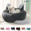 SJHDHDA Plush Velvet Cat Nest Bed with Cat Ears, Washable, Warm, Round Calming Donut Bed for Kittens and Puppies view 2