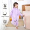 Baby Winter Sleep Sack with Feet and Sleeves, Warm Flannel Footed Pajamas, Purple Rabbit, 130 cm, 5–6 Years view 3