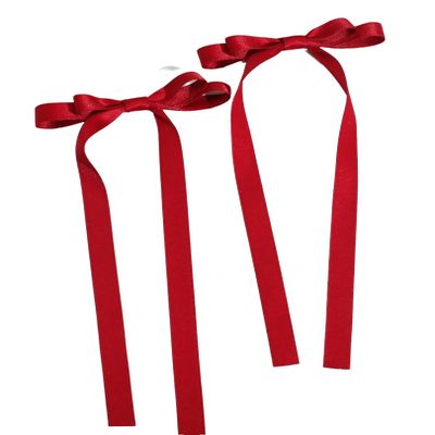 ZOYA Premium Satin Hair Clip for Girls, Red