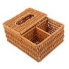 Woven PP Tissue Box Cover with Compartments for Table Organization view 1