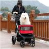 ERSINIAN Pet Stroller for Large Dogs, 600D Oxford Fabric, Aluminum Alloy, 30 kg Capacity, Gray A view 2
