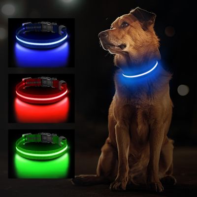 Jewyow LED Dog Collar, Rechargeable & Adjustable