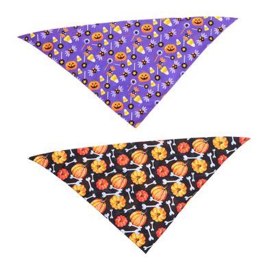 Levemo 2-Pack Halloween Pet Scarves