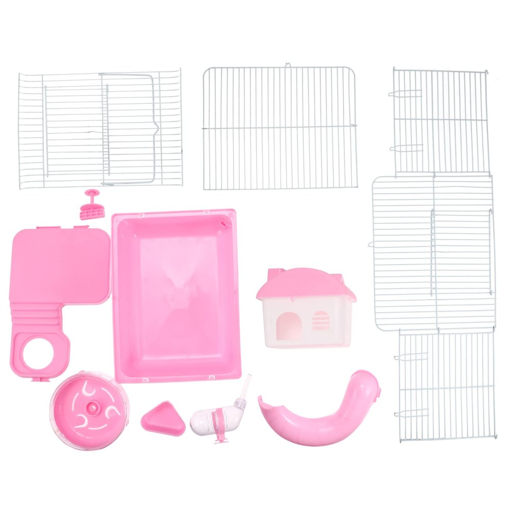 Two-Story Hamster House, Breathable and Sturdy, Pink