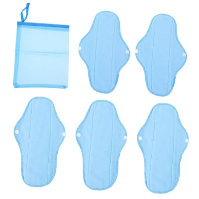 GARVALON Reusable Cloth Menstrual Pads, 6-Pack, High Absorbency, Waterproof PUL, Comfortable Polar Fleece