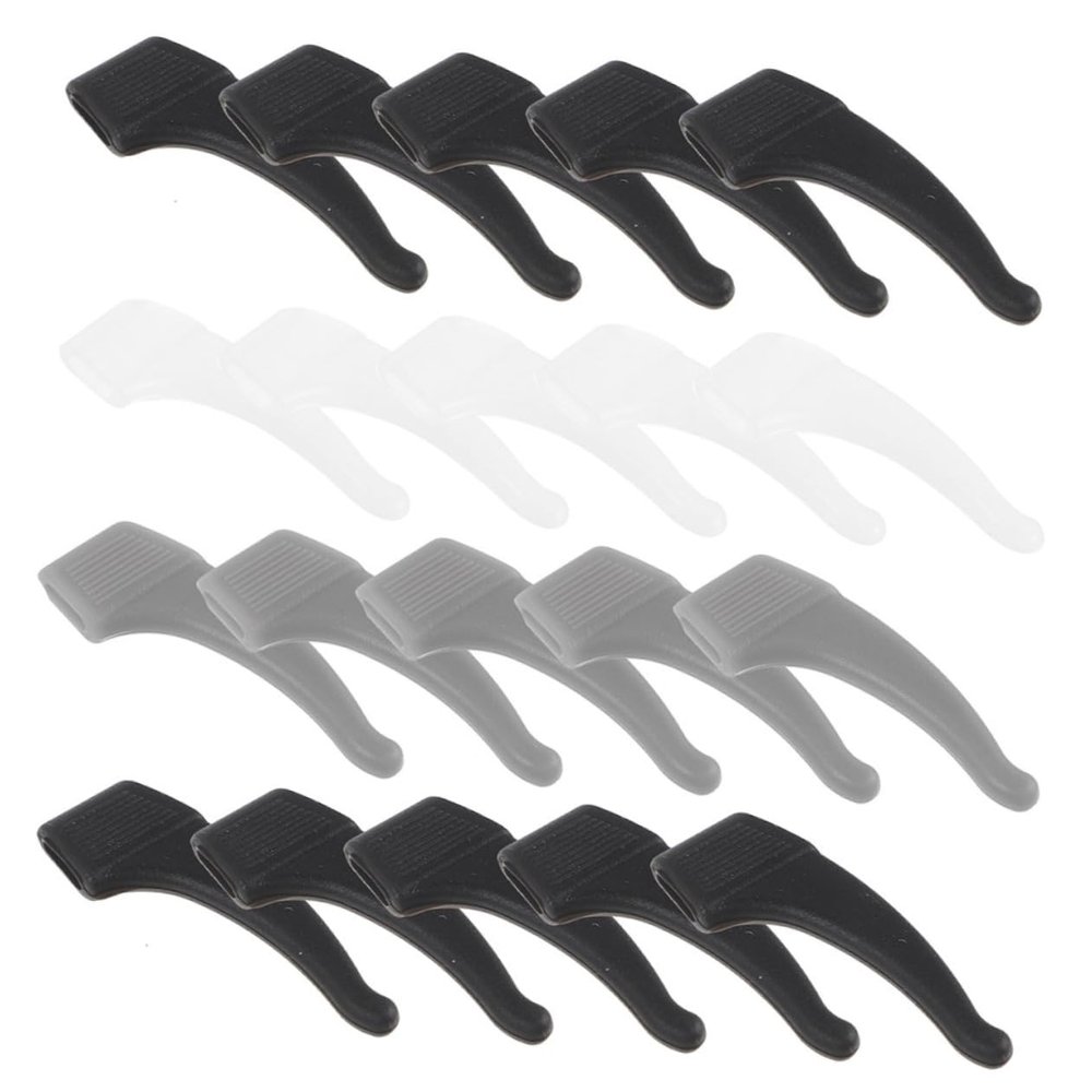 HAPINARY Silicone Eyeglass Holders with Ear Hooks, 18 Pairs, Non-Slip
