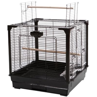 Black Wrought-Iron Bird Cage for Budgies and Parakeets