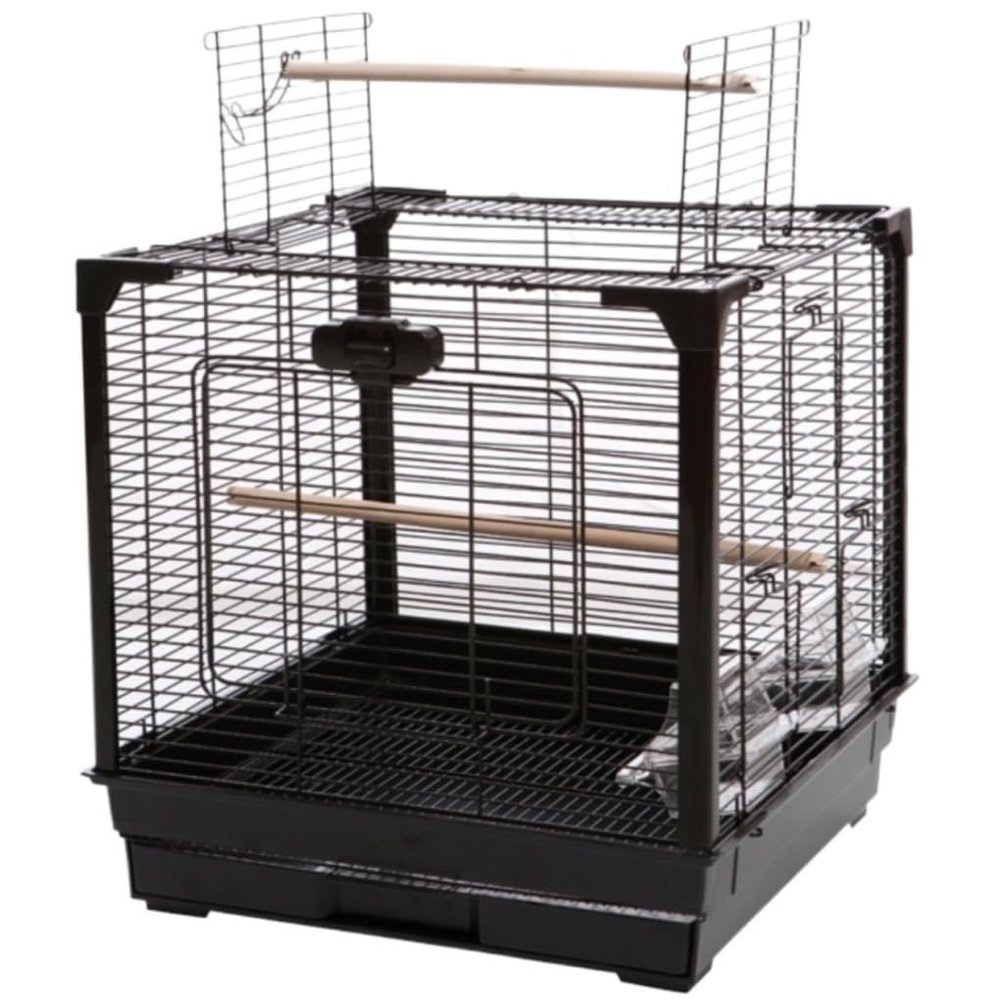 Black Wrought-Iron Bird Cage for Budgies and Parakeets
