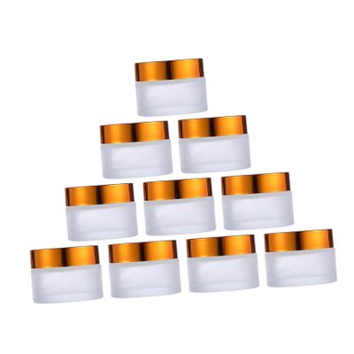 HAPINARY 30 g Glass Cosmetic Jars with Matte Finish, Refillable for Cream and Eye Cream, 10-Pack for Travel and Home