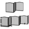 vidaXL 12-Piece Folding Dog Gate with Door, Black, 600 cm, Poplar Wood view 1