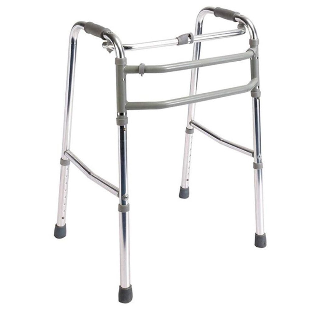 ZXPGHUJSHB Lightweight Aluminum Folding Walking Frame with Comfortable Handles