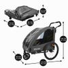 509 Trailer II Multi-Use Bicycle Trailer for Kids 6 Months and Up, Pets, and Cargo, Converts to 3-Wheel Push Wagon, 50 kg Max. Load, Includes Rain Cover, Dark Gray view 2