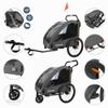509 Trailer II Multi-Use Bicycle Trailer for Kids 6 Months and Up, Pets, and Cargo, Converts to 3-Wheel Push Wagon, 50 kg Max. Load, Includes Rain Cover, Dark Gray view 3