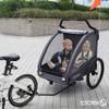 509 Trailer II Multi-Use Bicycle Trailer for Kids 6 Months and Up, Pets, and Cargo, Converts to 3-Wheel Push Wagon, 50 kg Max. Load, Includes Rain Cover, Dark Gray view 4