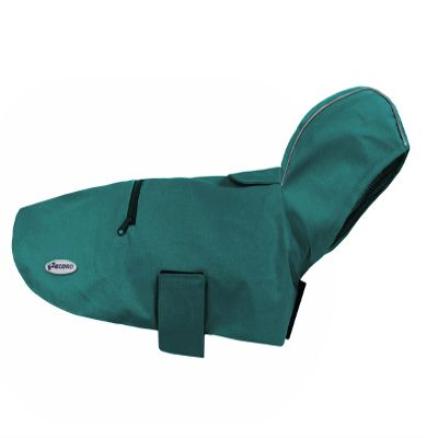 Record Diran Foldable Windproof Dog Raincoat with Hood, Reflective Strips, Green, 4XL