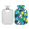 1L Classic Hot Water Bottle with Cover, Cartoon Football Design view 1