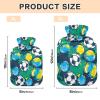 1L Classic Hot Water Bottle with Cover, Cartoon Football Design view 2
