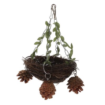 COLLBATH Natural Rattan Cockatiel Toy Nest for Small Birds
