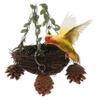 COLLBATH Natural Rattan Cockatiel Toy Nest for Small Birds view 2