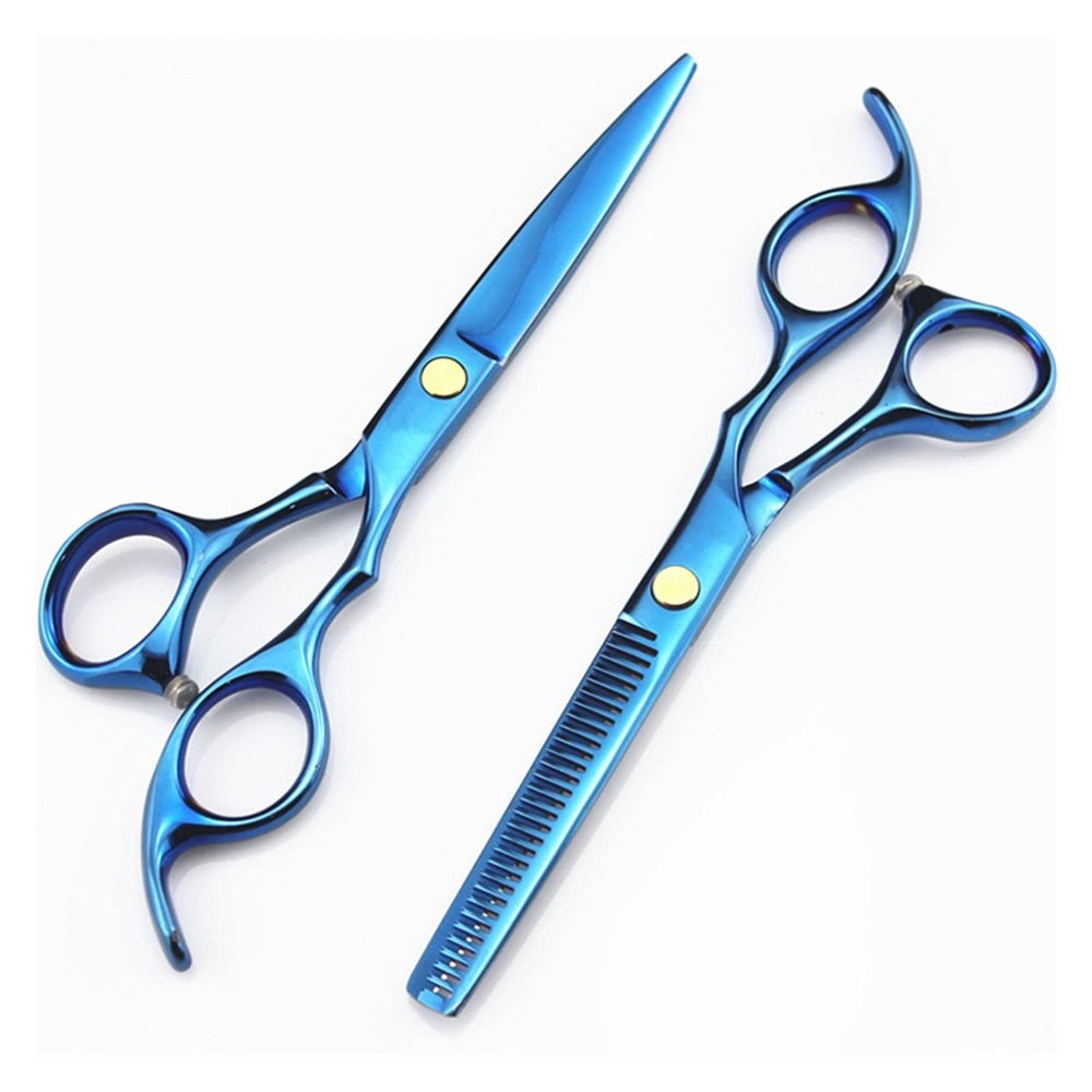 GZSLKSCD 6-Inch Colorful Hairdressing Scissor Set with Thinning Shears, Rainbow Blue Set