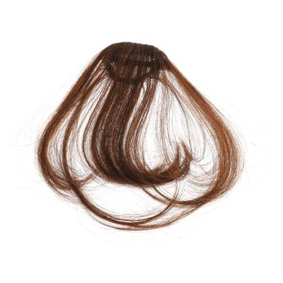HAPINARY Brown Human Hair Clip-In Bangs, Heat-Resistant and Trimmable