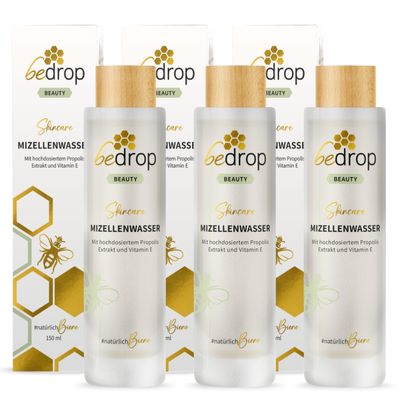 bedrop Micellar Water Toner with Propolis Extract & Vitamin E for Blemish-Prone Skin, 3 x 150 ml