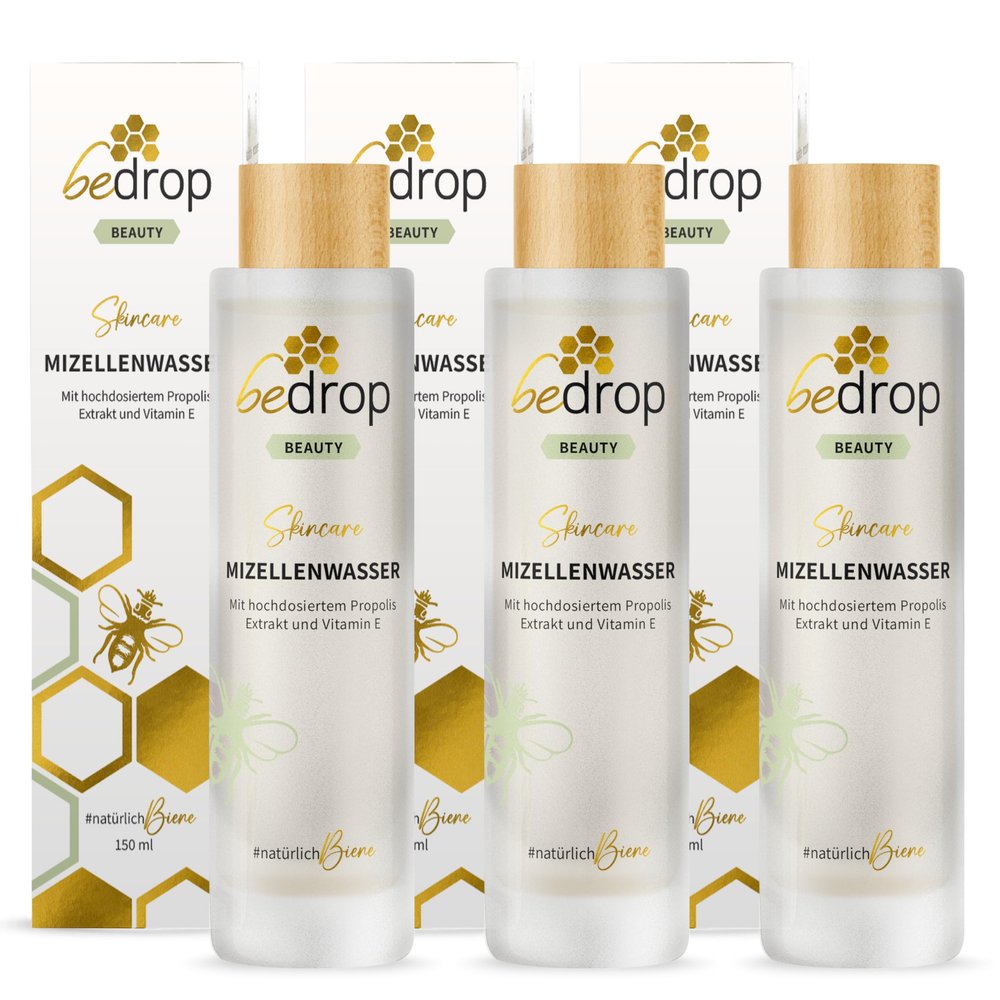 bedrop Micellar Water Toner with Propolis Extract & Vitamin E for Blemish-Prone Skin, 3 x 150 ml