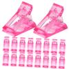 HAPINARY Nail Tip Clips, 20-Piece Reusable ABS Set, Pink view 1