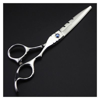 GZSLKSCD Haircutting 6-Inch Barber Scissors, Hairdressing Scissors, Thinning Scissors (Red, Thinning Scissors) (Blue Cutting)