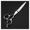 GZSLKSCD Haircutting 6-Inch Barber Scissors, Hairdressing Scissors, Thinning Scissors (Red, Thinning Scissors) (Blue Cutting) view 3