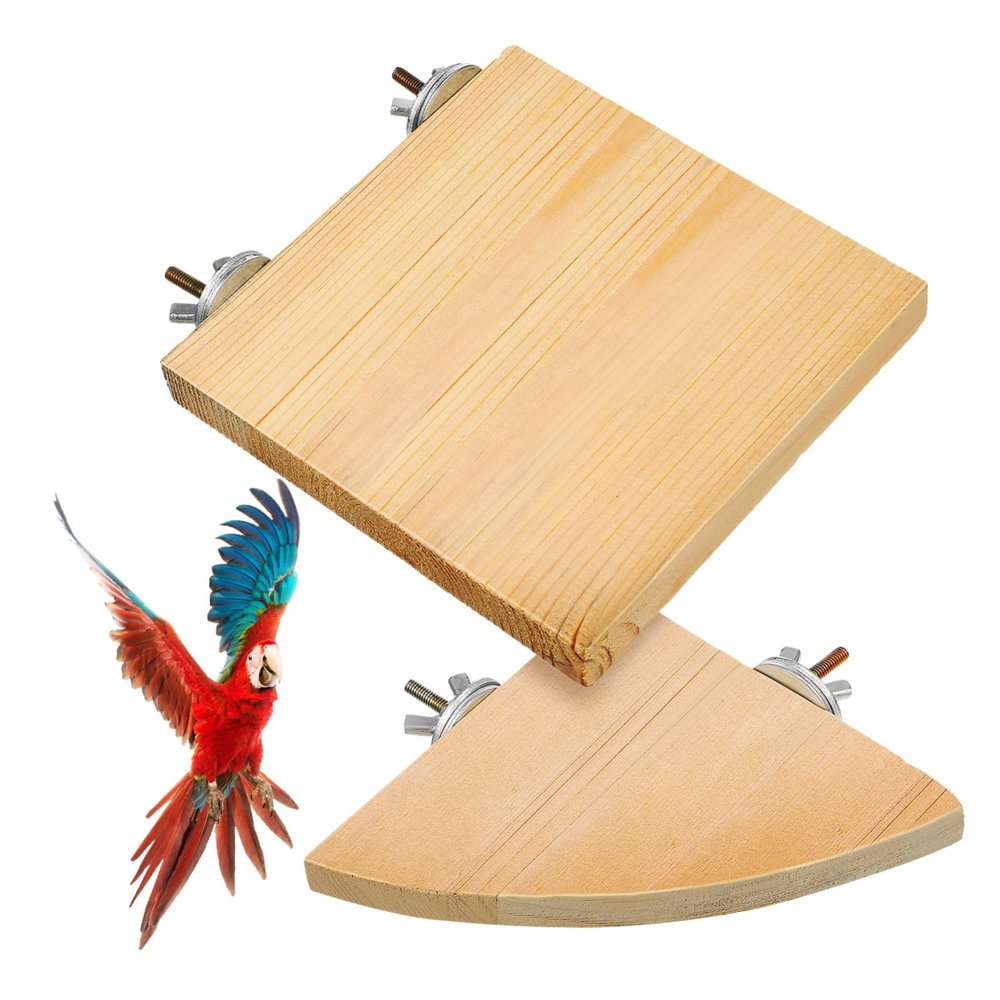 BUGUUYO 2-Piece Wooden Bird Perches for Small Parrots and Cockatiels