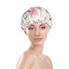 Romantic Parisian Butterfly Print Double-Layer Shower Cap view 3