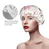 Romantic Parisian Butterfly Print Double-Layer Shower Cap view 4