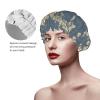 Double-Layer Shower Cap with Floral and Blue Floral Pattern for Women and Men view 4