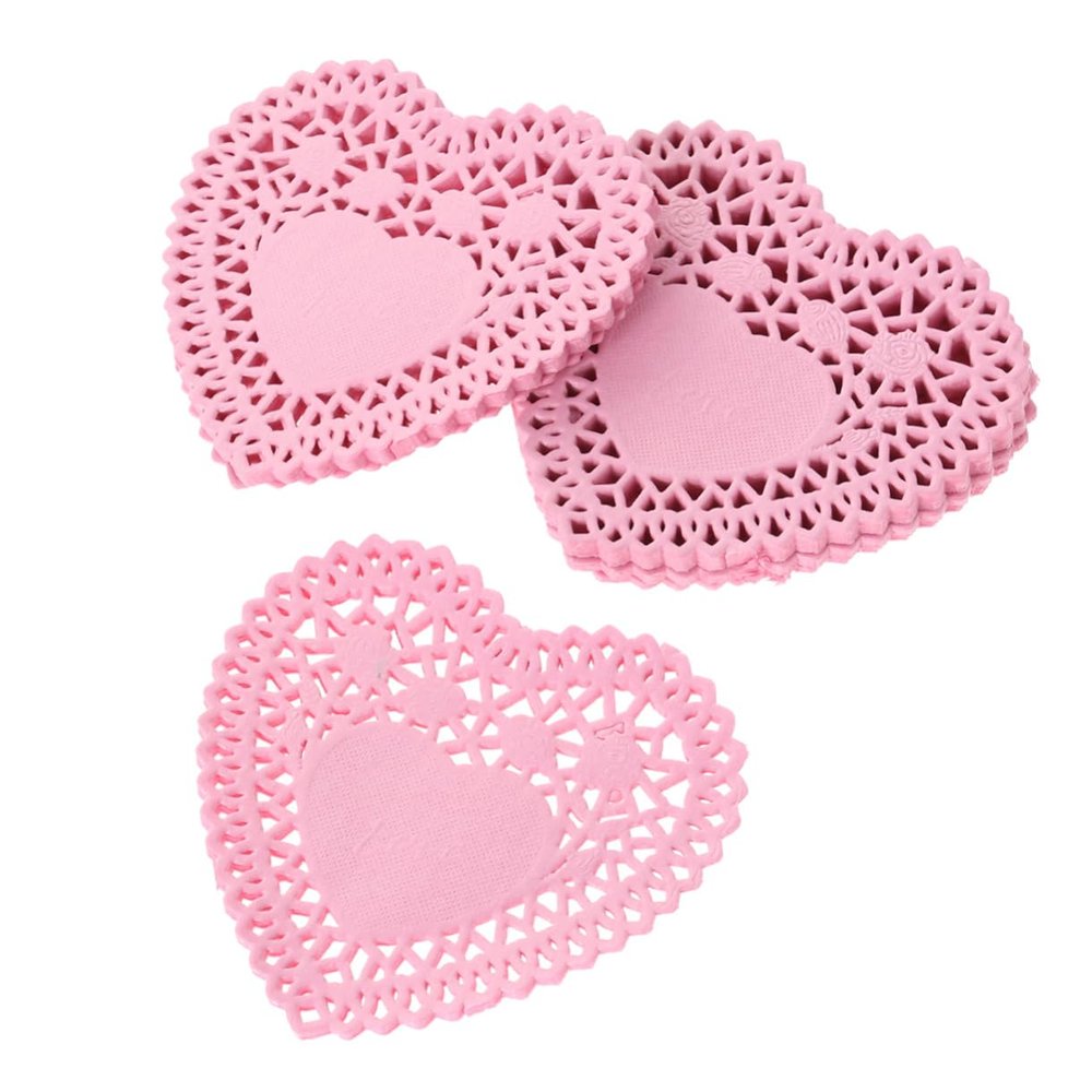 PRETYZOOM Heart Doilies, 250 Count, 4-Inch Paper, Floral