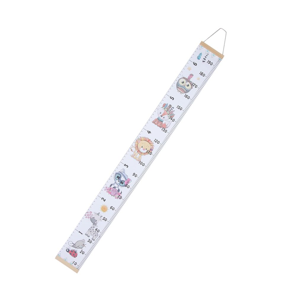 Cute Wooden Growth Chart with Cartoon Design