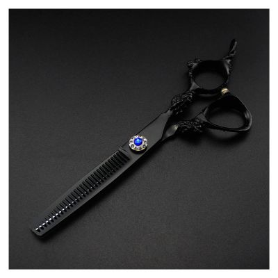 GZSLKSCD 6-Inch Black Hair-Thinning Scissors, Hairdressing Salon Scissors (Color: Thinning)