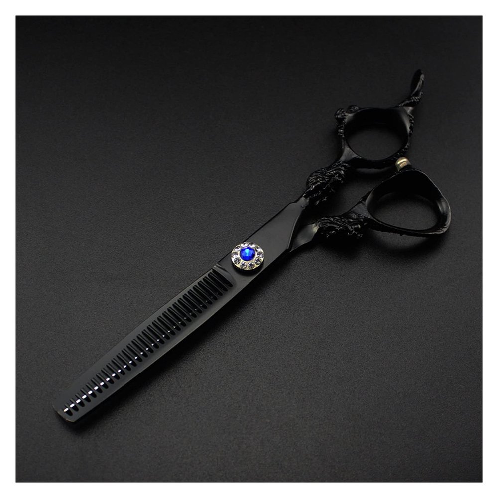 GZSLKSCD 6-Inch Black Hair-Thinning Scissors, Hairdressing Salon Scissors (Color: Thinning)